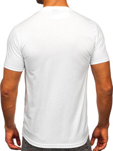 Bolf Herren Baumwoll T-Shirt mit Motiv Weiß  5035