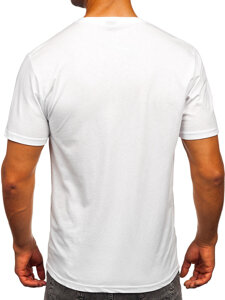 Bolf Herren Baumwoll T-Shirt mit Motiv Weiß 5066