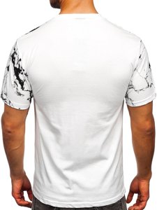 Bolf Herren Baumwoll T-Shirt mit Motiv Weiß  627