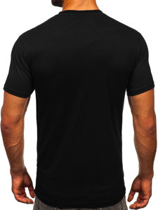 Bolf Herren Baumwoll T-Shirt mit Tasche Schwarz  14507