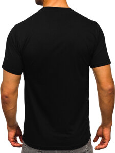 Bolf Herren Baumwoll T-Shirts mit Motiv Schwarz  5040