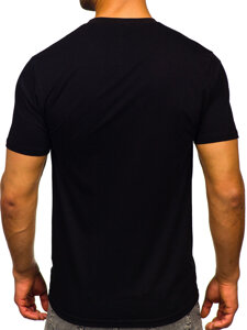 Bolf Herren Baumwoll T-Shirts mit Motiv Schwarz  5052