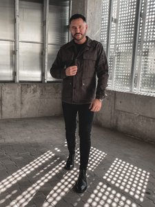 Bolf Herren Baumwoll Übergangsjacke Khaki 10290