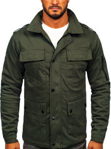 Bolf Herren Baumwoll Übergangsjacke Khaki 10290