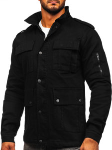 Bolf Herren Baumwoll Übergangsjacke Schwarz  10290