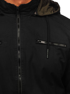 Bolf Herren Baumwoll Übergangsjacke Schwarz  84M3010