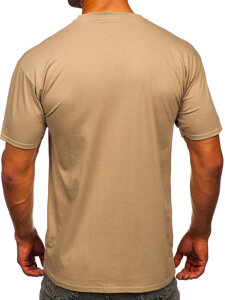 Bolf Herren Baumwoll Uni T-Shirt Beige  B459