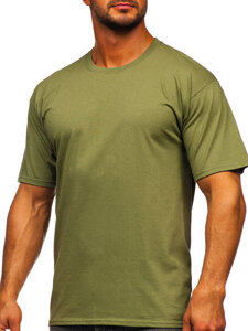 Bolf Herren Baumwoll Uni T-Shirt Khaki  B459