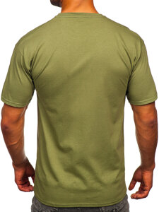 Bolf Herren Baumwoll Uni T-Shirt Khaki  B459