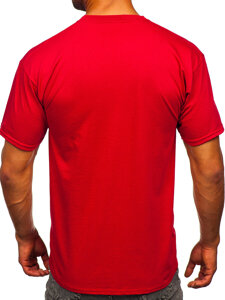 Bolf Herren Baumwoll Uni T-Shirt Rot B459