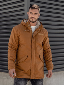 Bolf Herren Baumwoll Winterjacke Parka Camel  EX838A