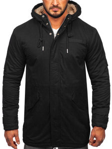 Bolf Herren Baumwoll Winterjacke Parka Schwarz  EX838A