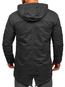 Bolf Herren Baumwoll Winterjacke Parka Schwarzgrau  EX838A