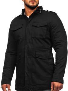 Bolf Herren Baumwoll Winterjacke Schwarz  5599