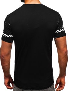 Bolf Herren Baumwollshirt mit Motiv Schwarz  11003