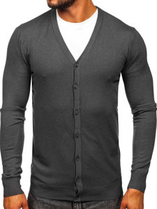 Bolf Herren Cardigan Aufknöpfbar Anthrazit  MM6006