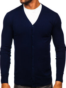 Bolf Herren Cardigan Aufknöpfbar Dunkelblau  MM6006