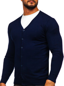 Bolf Herren Cardigan Aufknöpfbar Dunkelblau  MM6006