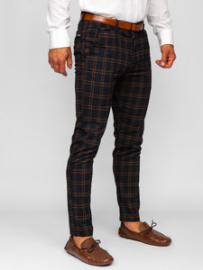 Bolf Herren Chinos Stoffhose Kariert Dunkalblau  0049