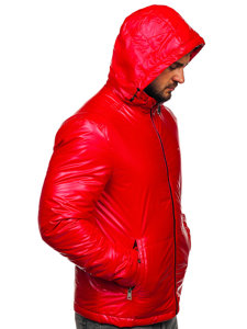 Bolf Herren Geolsterte Übergangsjacke Sport Jacke Rot  2137