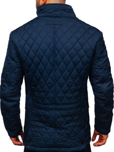 Bolf Herren Gepolsterte Jacke Elegant Dunkelblau  802