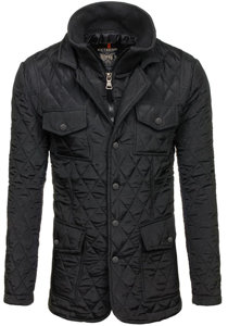 Bolf Herren Gepolsterte Jacke Elegant Schwarz  802A