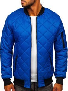 Bolf Herren Gepolsterte Übergangsjacke Bomberjacke Blau  MY-01