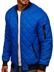 Bolf Herren Gepolsterte Übergangsjacke Bomberjacke Blau  MY-01