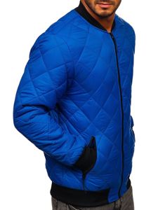 Bolf Herren Gepolsterte Übergangsjacke Bomberjacke Blau  MY-01