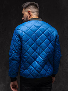 Bolf Herren Gepolsterte Übergangsjacke Bomberjacke Blau  MY-01A1