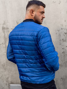 Bolf Herren Gepolsterte Übergangsjacke Bomberjacke Blau  MY-02