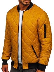 Bolf Herren Gepolsterte Übergangsjacke Bomberjacke Camel  MY-01