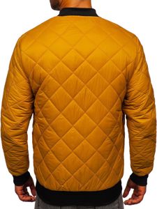 Bolf Herren Gepolsterte Übergangsjacke Bomberjacke Camel  MY-01