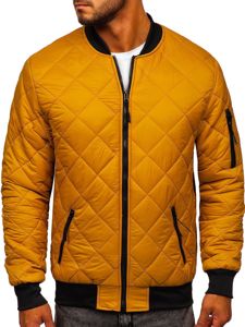 Bolf Herren Gepolsterte Übergangsjacke Bomberjacke Camel  MY-01A