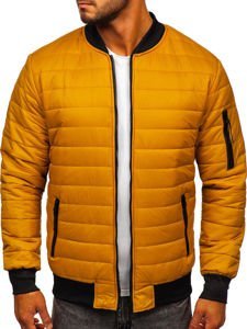 Bolf Herren Gepolsterte Übergangsjacke Bomberjacke Camel  MY-02