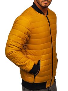 Bolf Herren Gepolsterte Übergangsjacke Bomberjacke Camel  MY-02