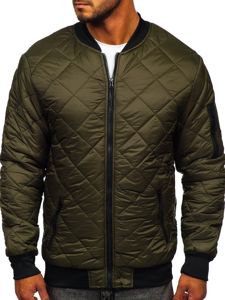 Bolf Herren Gepolsterte Übergangsjacke Bomberjacke Khaki  MY-01A