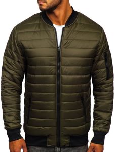 Bolf Herren Gepolsterte Übergangsjacke Bomberjacke Khaki  MY-02