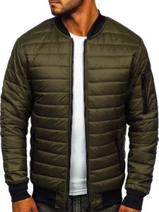 Bolf Herren Gepolsterte Übergangsjacke Bomberjacke Khaki  MY-02