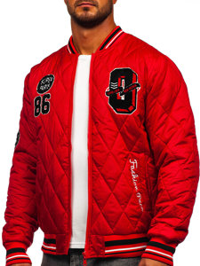 Bolf Herren Gepolsterte Übergangsjacke Bomberjacke Rot  HSS057