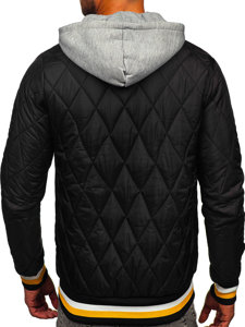 Bolf Herren Gepolsterte Übergangsjacke Bomberjacke Schwarzgrau  HSS058