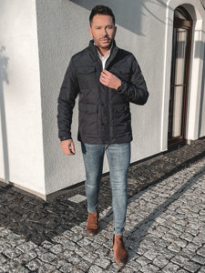 Bolf Herren Gepolsterte Übergangsjacke Dunkelblau  22M15