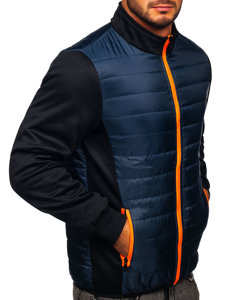 Bolf Herren Gepolsterte Übergangsjacke Dunkelblau  M10013