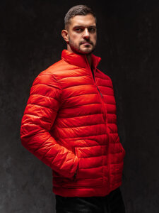 Bolf Herren Gepolsterte Übergangsjacke Rot 13007