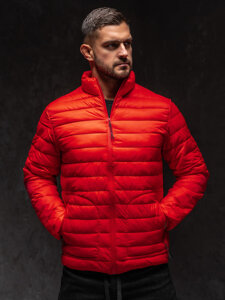 Bolf Herren Gepolsterte Übergangsjacke Rot 13007