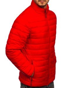 Bolf Herren Gepolsterte Übergangsjacke Rot 13007