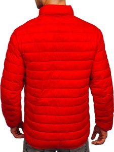 Bolf Herren Gepolsterte Übergangsjacke Rot 13007