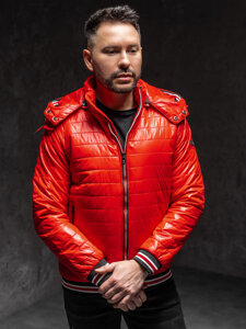 Bolf Herren Gepolsterte Übergangsjacke Rot  6191A1