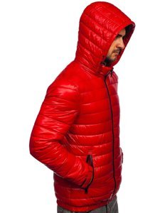 Bolf Herren Gepolsterte Übergangsjacke Rot 6794