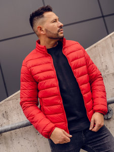 Bolf Herren Gepolsterte Übergangsjacke Rot LY33A